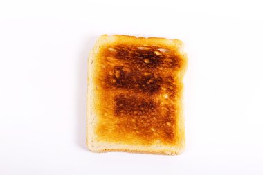Beyaz bir arka plan üzerinde tost dilim