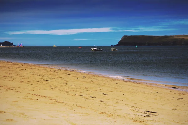 Schöner Blick über das Meer in der Nähe von Padstow Vintage Retro-Filter. — Stockfoto