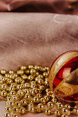 Hdr Filt şenlikli altın Christmas dekorasyon kumaş üzerine arka plan