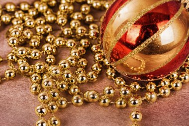 Hdr Filt şenlikli altın Christmas dekorasyon kumaş üzerine arka plan