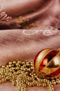 Hdr Filt şenlikli altın Christmas dekorasyon kumaş üzerine arka plan