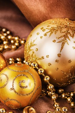 Hdr Filt şenlikli altın Christmas dekorasyon kumaş üzerine arka plan