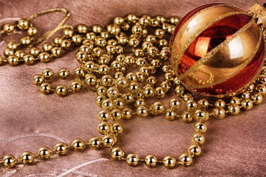 Hdr Filt şenlikli altın Christmas dekorasyon kumaş üzerine arka plan