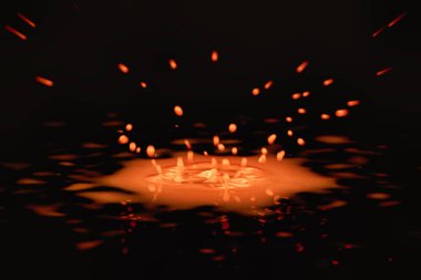 Siyah bir arka plan Hdr filtre sıçramasına boya damla.