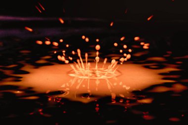 Siyah bir arka plan Hdr filtre sıçramasına boya damla.