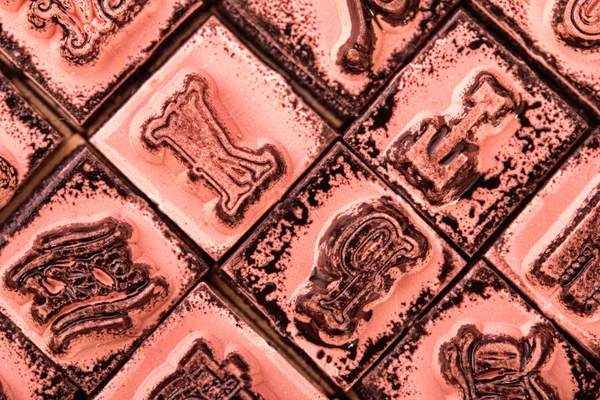 Close-up de tipo conjunto de selos de borracha Filtro HDR . — Fotografia de Stock