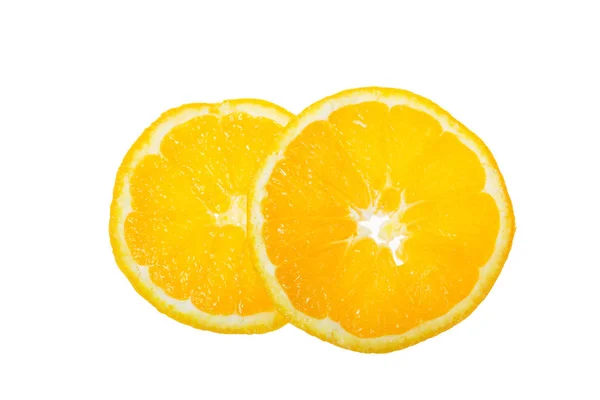 Zralé plátek pomeranče na bílém pozadí — Stock fotografie