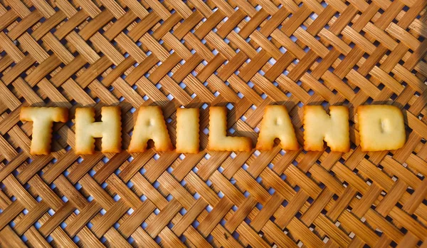 Thailändisches Alphabet Wort Auf Braunem Holz Hintergrund — Stockfoto