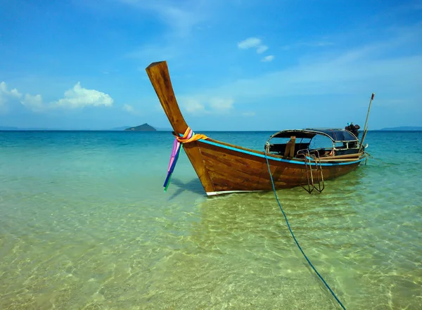 Barca Koh Bulone Spiaggia Dell Isola Satun Thailandia — Foto Stock