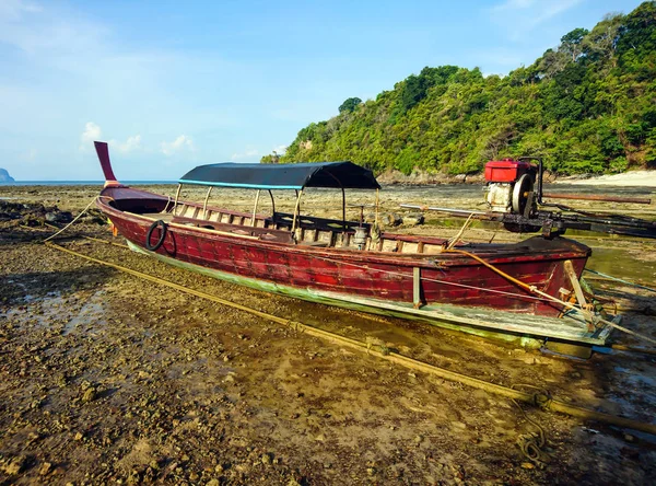 Barco Koh Bulone Ilha Panka Noi Praia Satun Tailândia — Fotografia de Stock