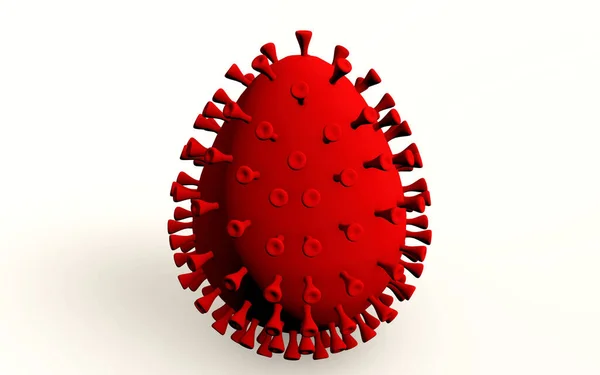 Coronavirus Covid 19复活节彩蛋3D 白色分离 — 图库照片