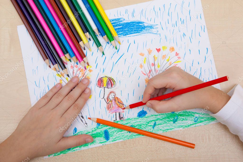 Children's drawing pencils.