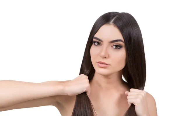 Ragazza con i capelli lunghi. — Foto Stock