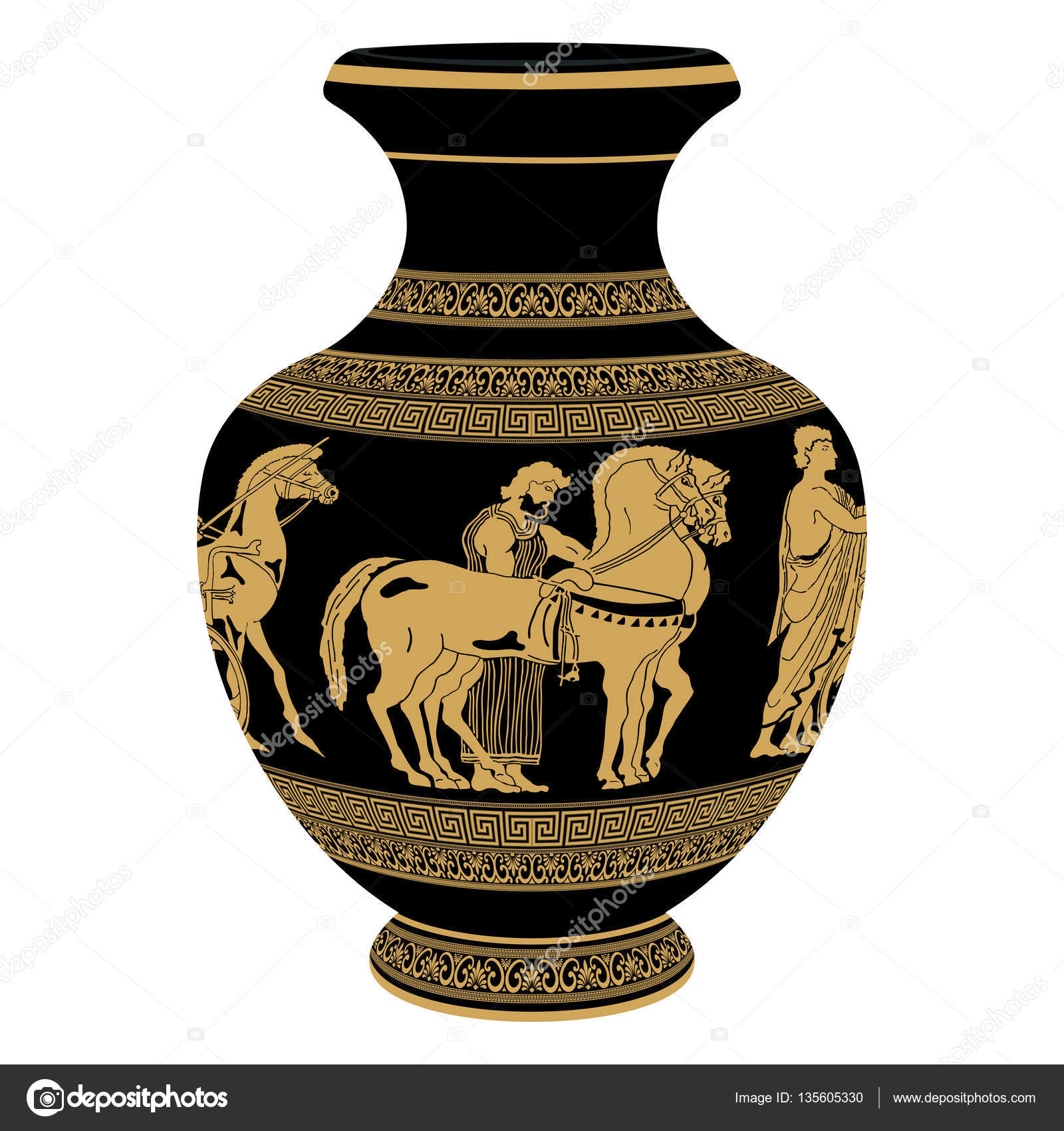 Vector Greek vase. Stock Vector by ©migfoto 135605330