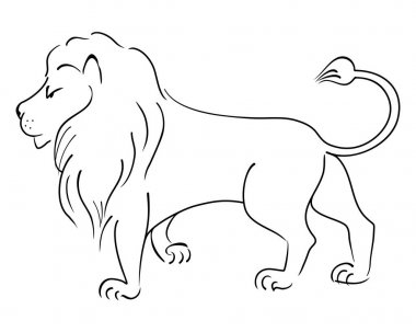 Vektör çizim aslan.