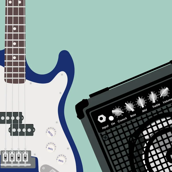 Guitare et haut-parleur . — Image vectorielle