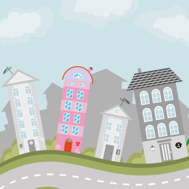 Şehrin bir çizim çocuk.