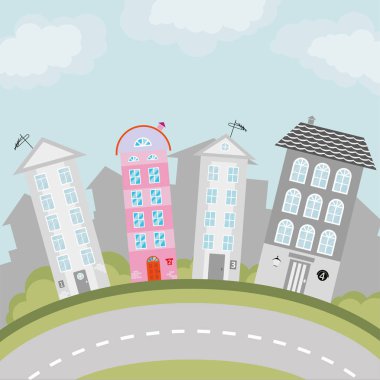 Şehrin bir çizim çocuk.