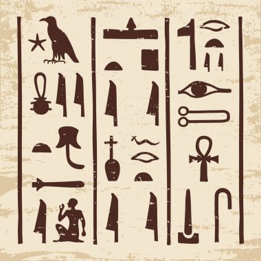Egyptian ornaments and hieroglyphs. clipart