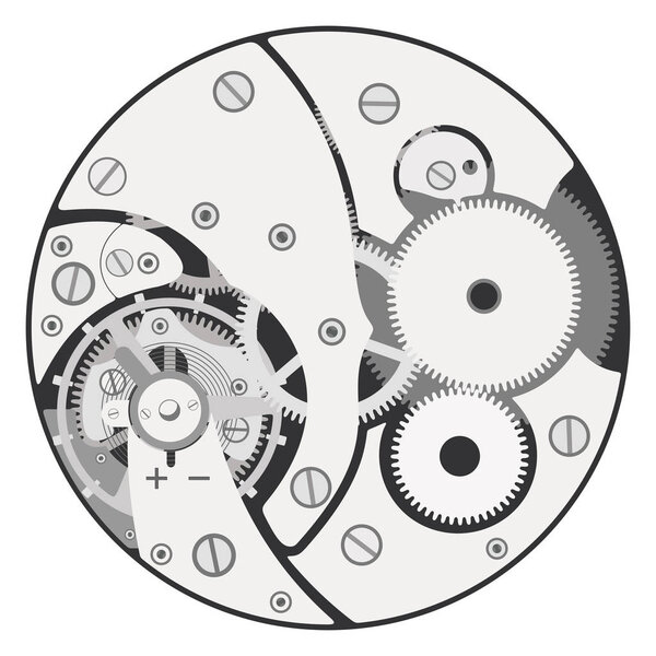 Clock mechanism assembly.
