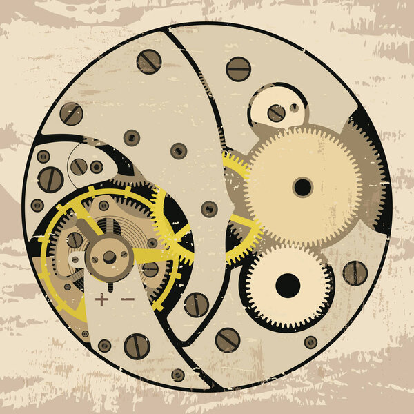 Clock mechanism assembly.