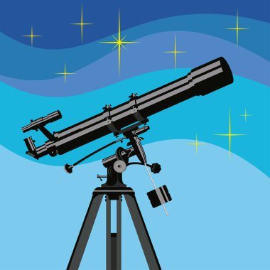 Gözlem teleskop vektör.
