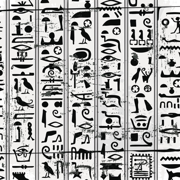 Egyptian ornaments and hieroglyphs