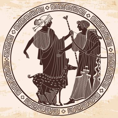 Yunan vektör çizim.