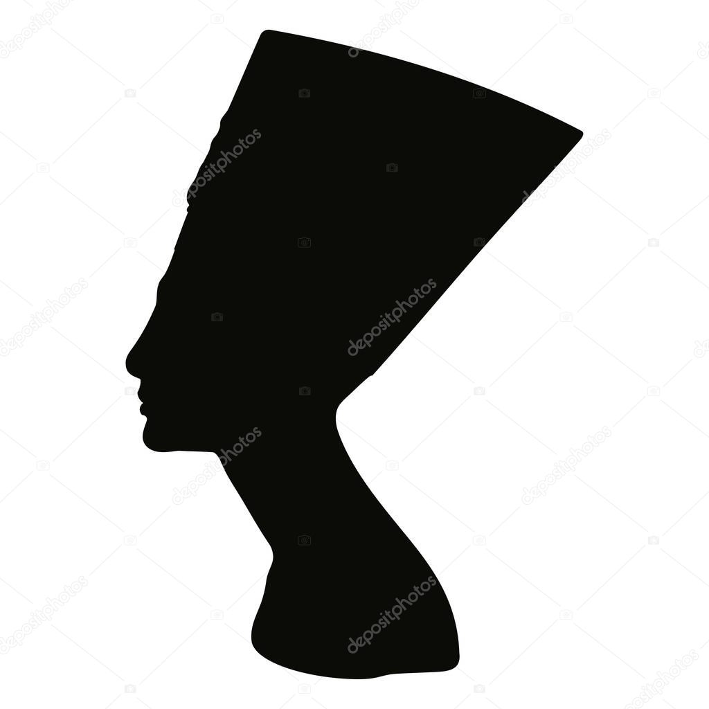 Vector silhouette of Nefertiti.