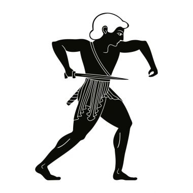 Bir kılıç ile bir savaşçı.