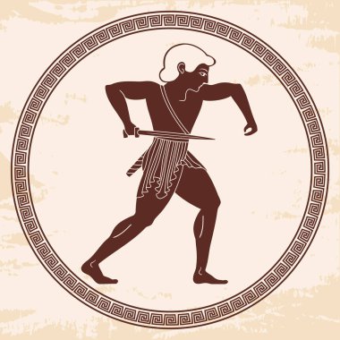 Bir kılıç ile bir savaşçı.
