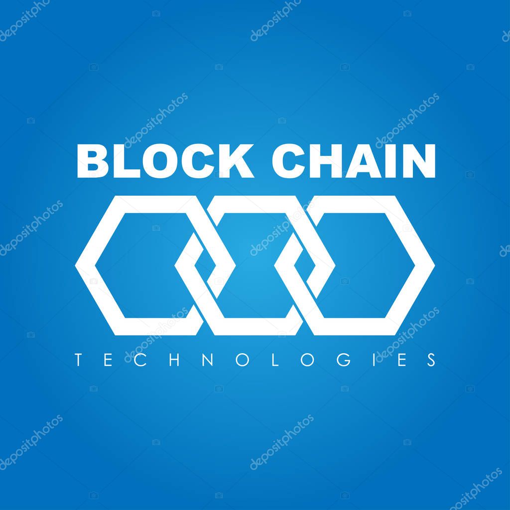 Business theme vector illustration of the block chain logo.