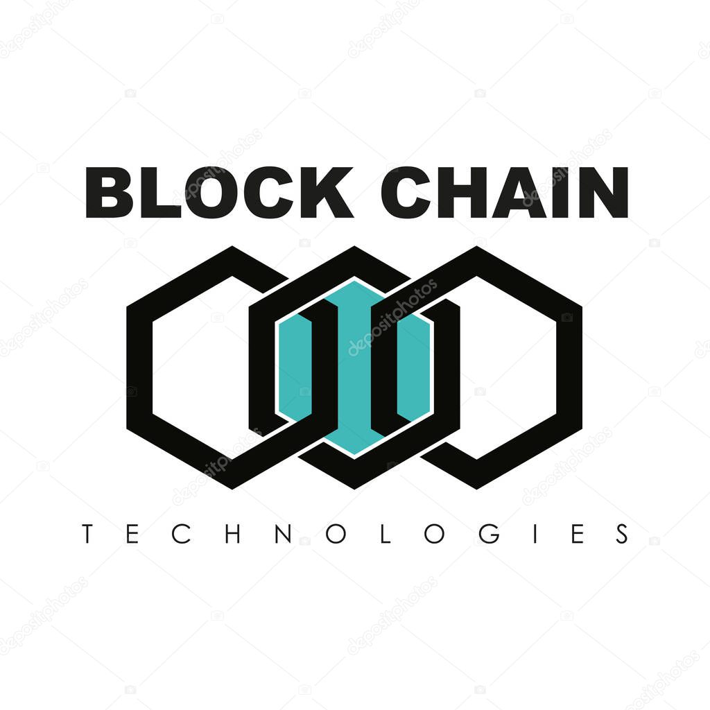 Business block chain logo illustration.
