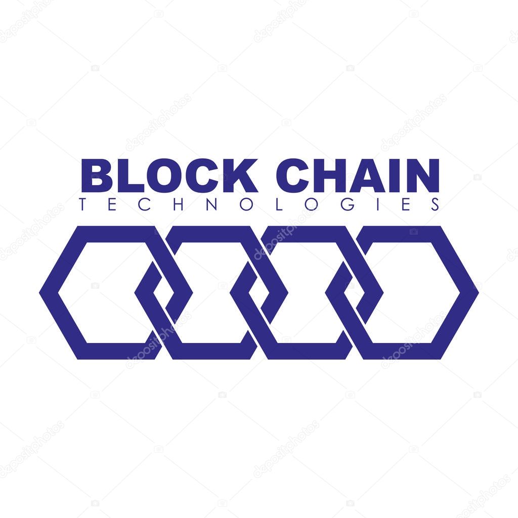Business theme vector illustration of the block chain logo.