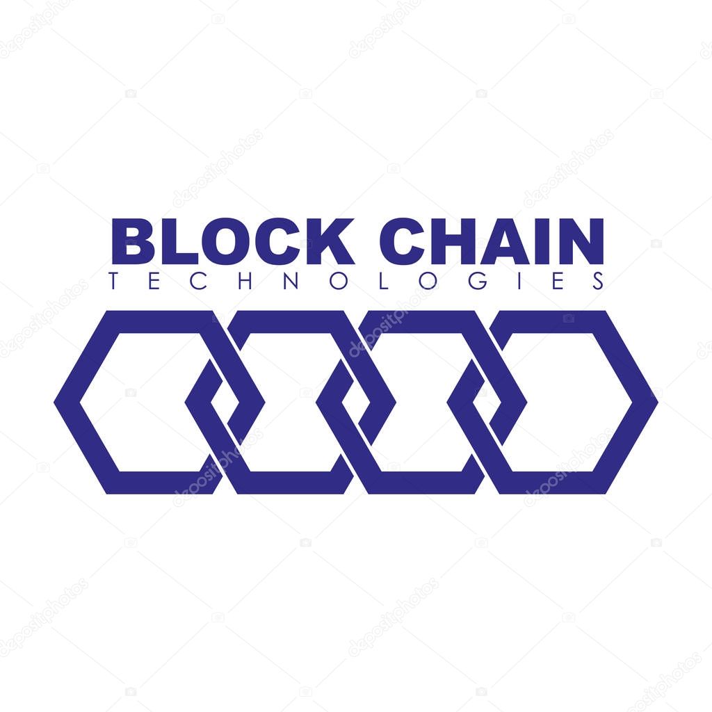 Business block chain logo illustration.