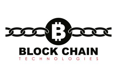 İş bloğu zinciri logo illüstrasyon.