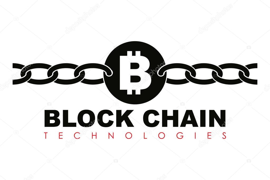 Business block chain logo illustration.