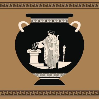 Vector Greek vase. clipart
