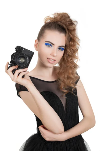 Girl with a camera. — Stock Photo, Image