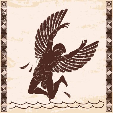 Icarus with the wings. clipart