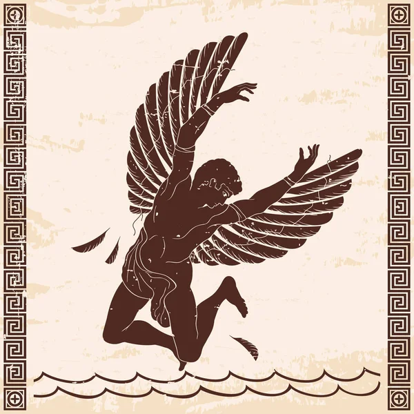 Icarus met de vleugels. — Stockvector