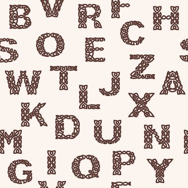 Bir alfabe ile sorunsuz arka plan.