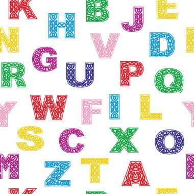 Bir alfabe ile sorunsuz arka plan.