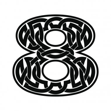 Rakamı ile Celtic süsleme.