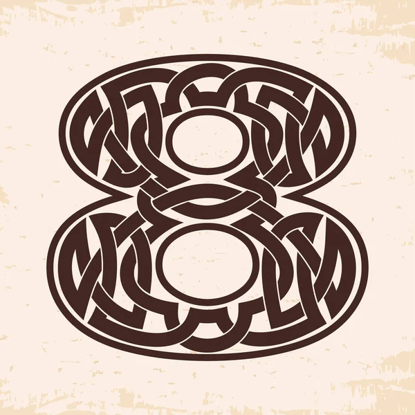 Числа с кельтским орнаментом . — стоковый вектор