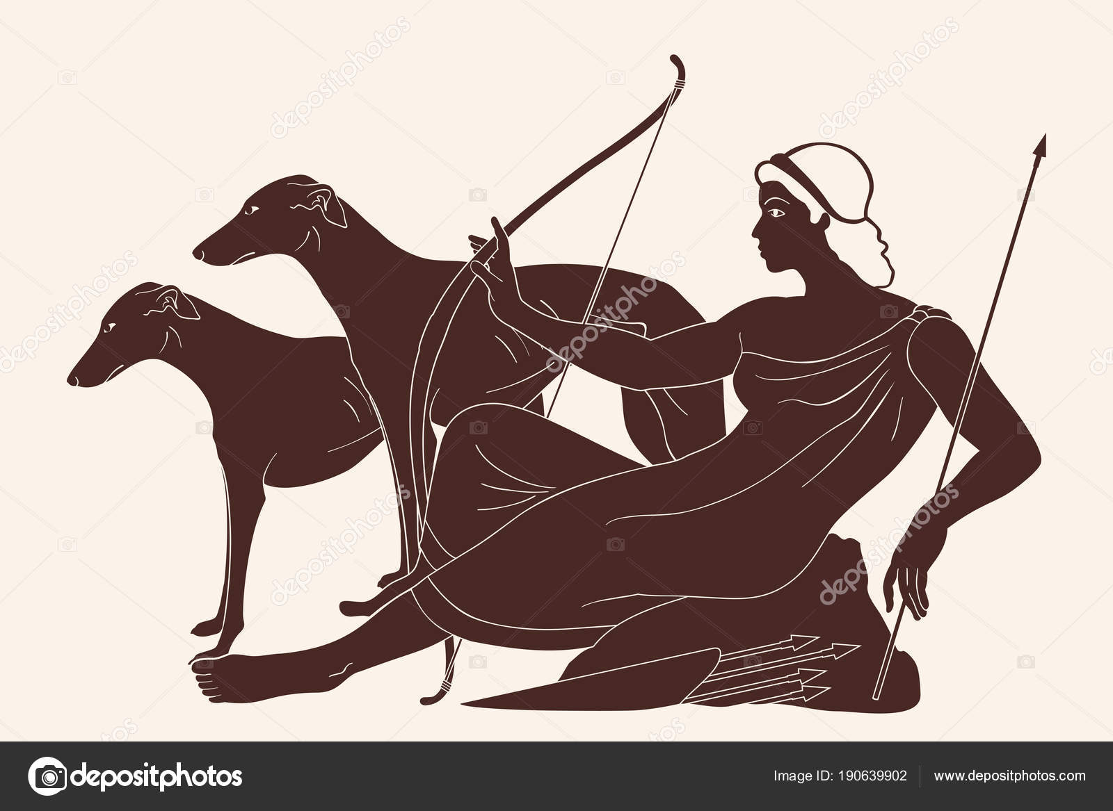 Á Greek Goddess Stock Cliparts Royalty Free Artemis Vectors Download On Depositphotos