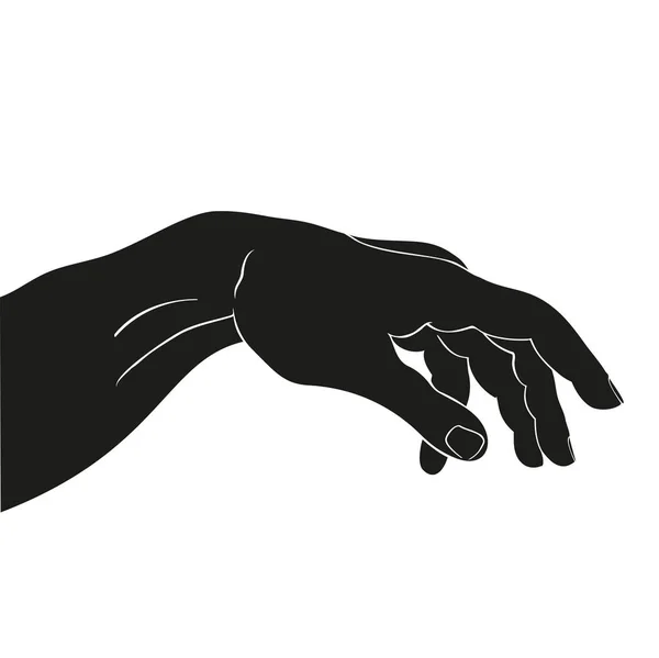 Hand on a white background. — Stock Vector