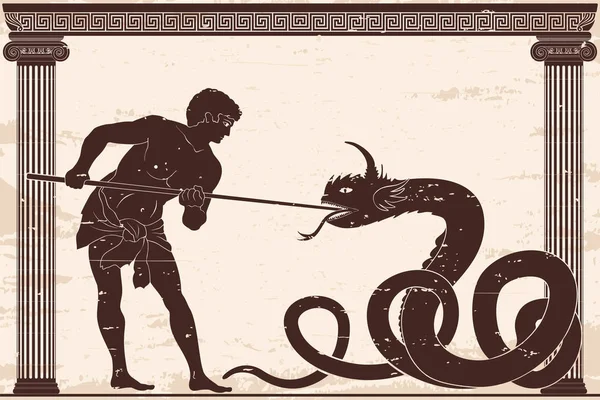 Стародавній грецький воїн . — стоковий вектор