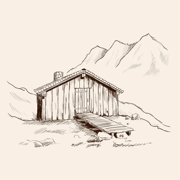 Будинок у горах . — стоковий вектор