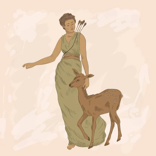 A deusa grega antiga . — Vetor de Stock